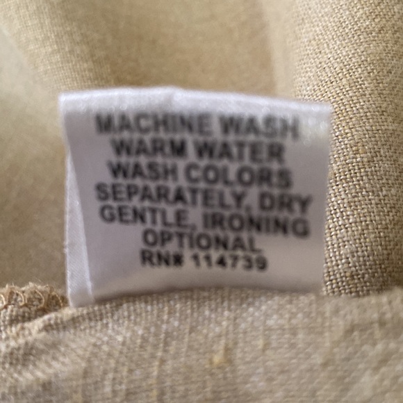 FLAX 100% Linen Side Button Pants Size M 28.5 Inseam - Picture 7 of 8